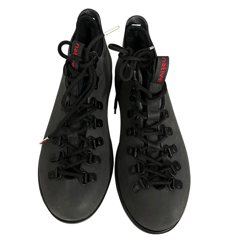 Native Fitzsimmons Walking Boots Mens 8 Womens 10 Black Waterproof Ankle Boots